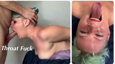 Stepdaughter learns how to do an extreme throat fuck with his dick